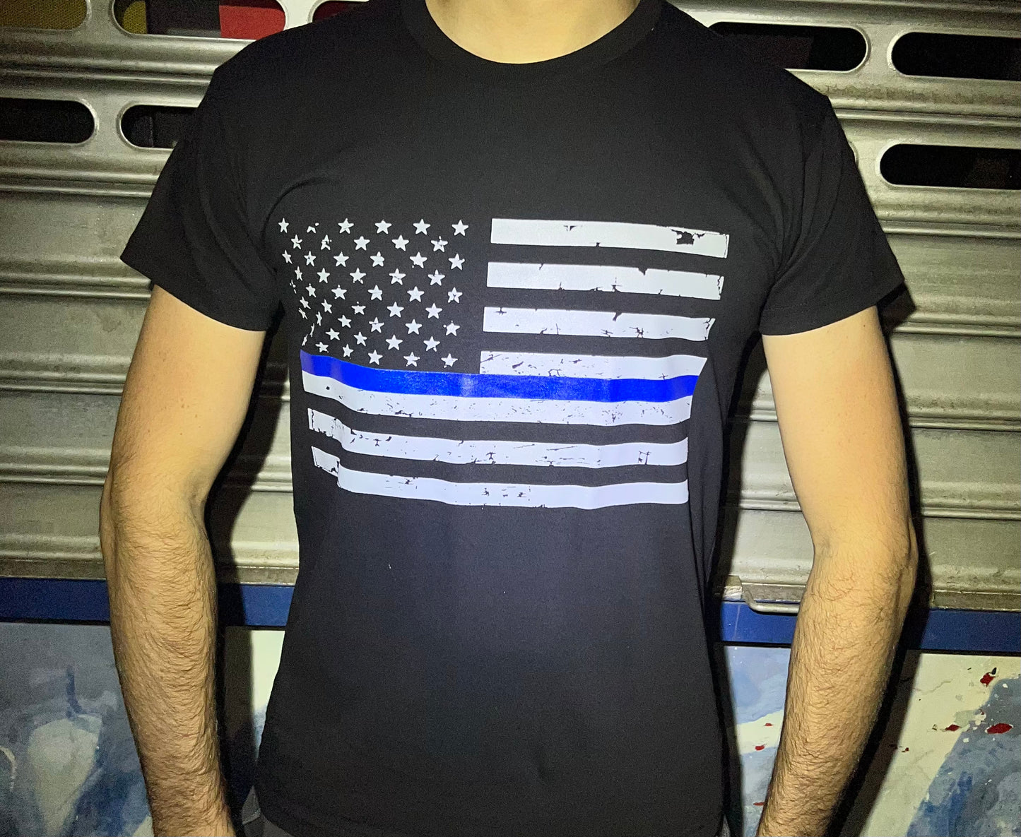 Blue Line Flag T-Shirt