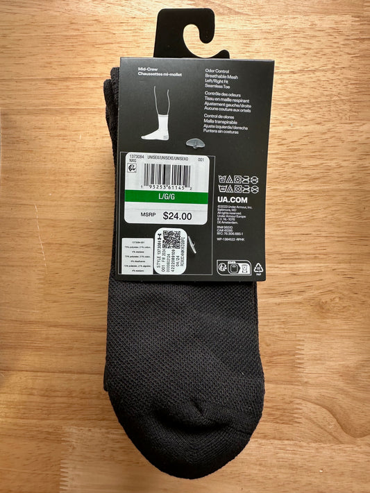 3 Pack of Under Armour Black Socks