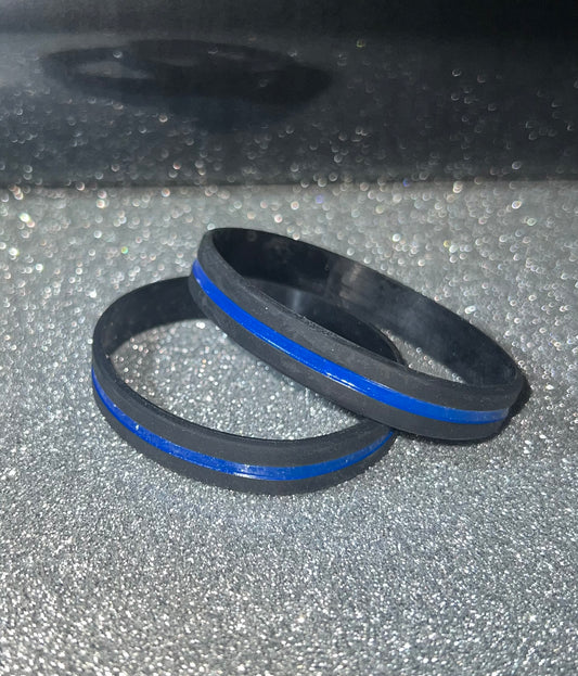 Thin Blue Line Silicone Bracelet - Support your first responders