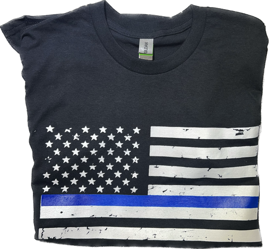 Blue Line Flag T-Shirt